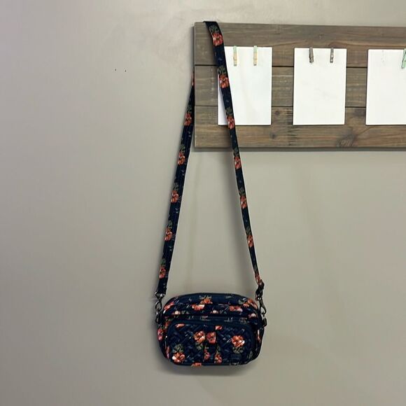 Lug Carousel Blue Floral Adjustable Convertible Belt Bag/ Crossbody RFID Purse - Picture 2 of 16